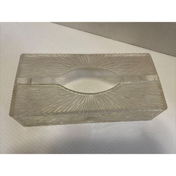 Vintage Celebrity Clear Acrylic Plastic Tissue Box Holder Starburst EUC - Picture 2 of 5